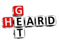 3D Get Heard Crossword Royalty Free Stock Photo
