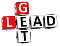 3D Get Lead Crossword Royalty Free Stock Photo