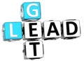 3D Get Lead Crossword Royalty Free Stock Photo