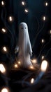 3D ghost cartoon character design concept illustration ai generated Royalty Free Stock Photo