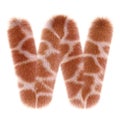 3d GIRAFFE cartoon funny creative fur letter W