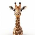 3d Cel Shaded Giraffe In Full Body Pose On White Background