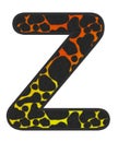3D Giraffe Orange-Yellow print letter Z, animal skin fur creative decorative character Z, Cheetah colorful isolated. Royalty Free Stock Photo