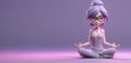 3d girl doing yoga. Copy space, background. Generative AI