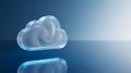 3d glass cloud icon technology concept blue background Royalty Free Stock Photo