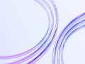 3d glass holographic transparent ring with circle line render. Abstract background with liquid gradient curve streaks