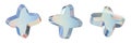 3D glass star icon, render prism crystal y2k shape, glossy transparent gradient futuristic flower.