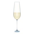 3D glass of white wine, high wineglass with grape drink for celebration toast