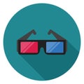 3d glasses icon in flate design.