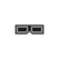 3d glasses icon - vector movie cinema