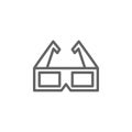3d glasses, movie theater icon. Element of theater icon. Thin line icon