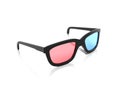 3d glasses. Red and blue spectacles for movie theater