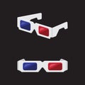 3d Glasses Object Vector Ilustration Symbol Cinema Movie Film Watching design element