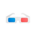 3D glasses vector illustration of flat. A pair of 3D glasses. Isolaited on white background Royalty Free Stock Photo