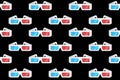 3d glasses vector seamless pattern isolated black Royalty Free Stock Photo