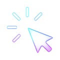 3D glassmorphism arrow cursor with loading circle. Minimal glossy digital icon for web, computer, and technology design Royalty Free Stock Photo