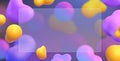 3d glassmorphism background template with blur fluid colorful blobs. Transparent glass morphism banner with abstract