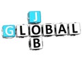 3D Global Cloud Job Crossword cube words Royalty Free Stock Photo