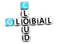 3D Global Cloud Job Crossword cube words Royalty Free Stock Photo