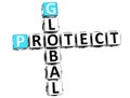 3D Global Protect Crossword Royalty Free Stock Photo