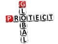 3D Global Protect Crossword Royalty Free Stock Photo