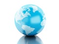 3d Globe against isolated white background.