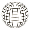 3d globe with a coordinate grid Meridian and parallel Royalty Free Stock Photo