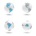 3D Earth Globe Set - The Americas and Antarctica, South