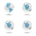 3D Earth Globe Set - The Americas, North