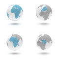 3D Earth Globe Set - Europe, Africa and Middle East Royalty Free Stock Photo