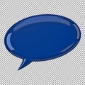 A 3D glossy, blue speech bubble Royalty Free Stock Photo