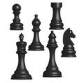 3D glossy chess figures, vector illustration