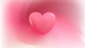 3d glossy plastic heart on blurred background. Soft color gradients.