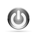 3D glossy Power button. Vector illustration. Royalty Free Stock Photo