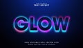 3D Glow text effect - Editable text effect Royalty Free Stock Photo