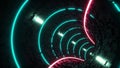 3D Abstract Neon Circles Tunnel VJ Loop Motion Background