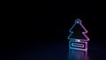 3d glowing neon symbol of symbol of air freshener isolated on black background