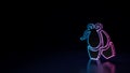 3d glowing neon symbol of symbol of balerina shoes isolated on black background Royalty Free Stock Photo