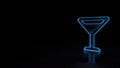 3d glowing wireframe symbol of symbol of glass martini  isolated on black background Royalty Free Stock Photo