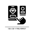 2D glyph style black choosing app icon