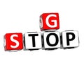 3D Go Stop Crossword on white background