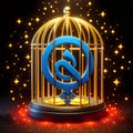 3D gold bird cage