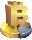 Bitcoin cryptocurrency statistics cut out