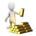 3d Gold bullion man