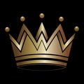 3d gold crown logo Royalty Free Stock Photo