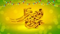 3d gold `Eid ul adha mubarak` translated as `Happy Eid ul adha in arabic calligraphy style - Illustration