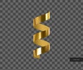 Vector 3d gold glossy realistic serpentine. Golden design element