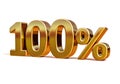 3d Gold 100 Hundred Percent Discount Sign