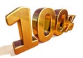 3d Gold 100 Hundred Percent Discount Sign