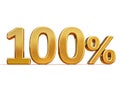 3d Gold 100 Hundred Percent Discount Sign